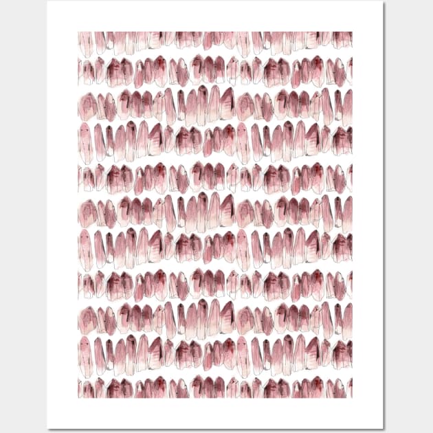 Watercolour Crystals - Rose Quartz Wall Art by crumpetsandcrabsticks